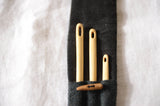 Wooden Nalbinding Needles, Hornbeam wood, Weaving needles, Knitting needles, Needles set, With case, Set of 3,Nålebinding,Naalbinding needle