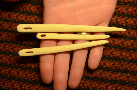 Set of 3 nalbinding needles / Nalbinding needle /  Wooden needle / Medieval weaving / Viking needle / Reenactment needle / Hardwood needle