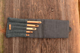 Nalbinding needles with case / Apple tree wood / Set of 5 wooden needles / Handcarved needle / Nålebinding / Nålbinding / Medieval needle /