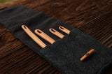 Needles for naalbinding, Set of 4 oaken needles, Nalbinding, With linen woolen case, Medieval weaving, Viking reenactment, Wooden needles