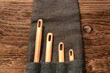 Needles for naalbinding, Set of 4 oaken needles, Nalbinding, With linen woolen case, Medieval weaving, Viking reenactment, Wooden needles