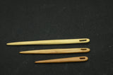 Set of 3 wooden needles / Nalbinding needle / Wooden toothbrush rag rug needle / Wooden needle / Weaving needle / Lengths 12,10,7 cm
