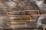 Set of 3  bronze pins, 11 13 20cm, Pins for tablet weaving, Card weaving fastener, Brass pin, Card weaving, Tablet weaving,Medieval weaving,
