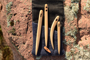 Nalbindin needles, Needles with case, Wooden knitting needles, Set for nalbinding, Nålbinding naalbinding, Viking craft, Needlebinding