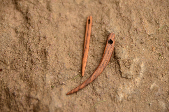 Nalbinding needles, Wooden needles, Set of 2 needles, Medieval needles, Curved needle, Wooden needles for nalbinding