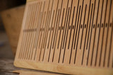 Double slot Rigid Heddle, 11 slots, ASH wood trimming, 58 Warp Threads, band weaving, belt weaving, Vytu Vatu, Viking art, Latvian belt