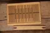 Double slot Rigid Heddle, 11 slots, ASH wood trimming, 58 Warp Threads, band weaving, belt weaving, Vytu Vatu, Viking art, Latvian belt