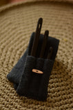 Wooden black oak Needles, Knitting needles, With case, Set of 3, Handcarved needle,Nålebinding, Nålbinding,Naalbinding needle, Medieval art,