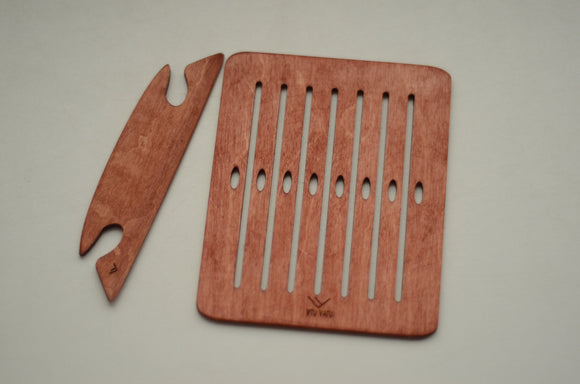 Small rigid heddle, Heddle for weaving, Bandweaving for beginner,Backstrap loom, Ethno craft, Weaving for kids. Heddle with shuttle