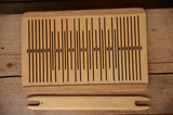 Double slotted, 11 slots, OAK,  Slotted Pick-Up Rigid Heddle, 58 Warp Threads, 11 Pattern Thread Slots, Oak wood, band weaving, belt weaving