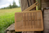 Double slotted, 9 slot rigid heddle, ASH wood,  Pick-Up Rigid Heddle, 9 Pattern Thread Slots, 9 pattern strings, band weaving, belt weaving