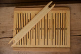 Rigid heddle 7pattern, OAK trimming, Double slot heddle, 7 slot rigid heddle, Oak wood, Pick-Up Rigid Heddle, 7 Pattern Thread Slots