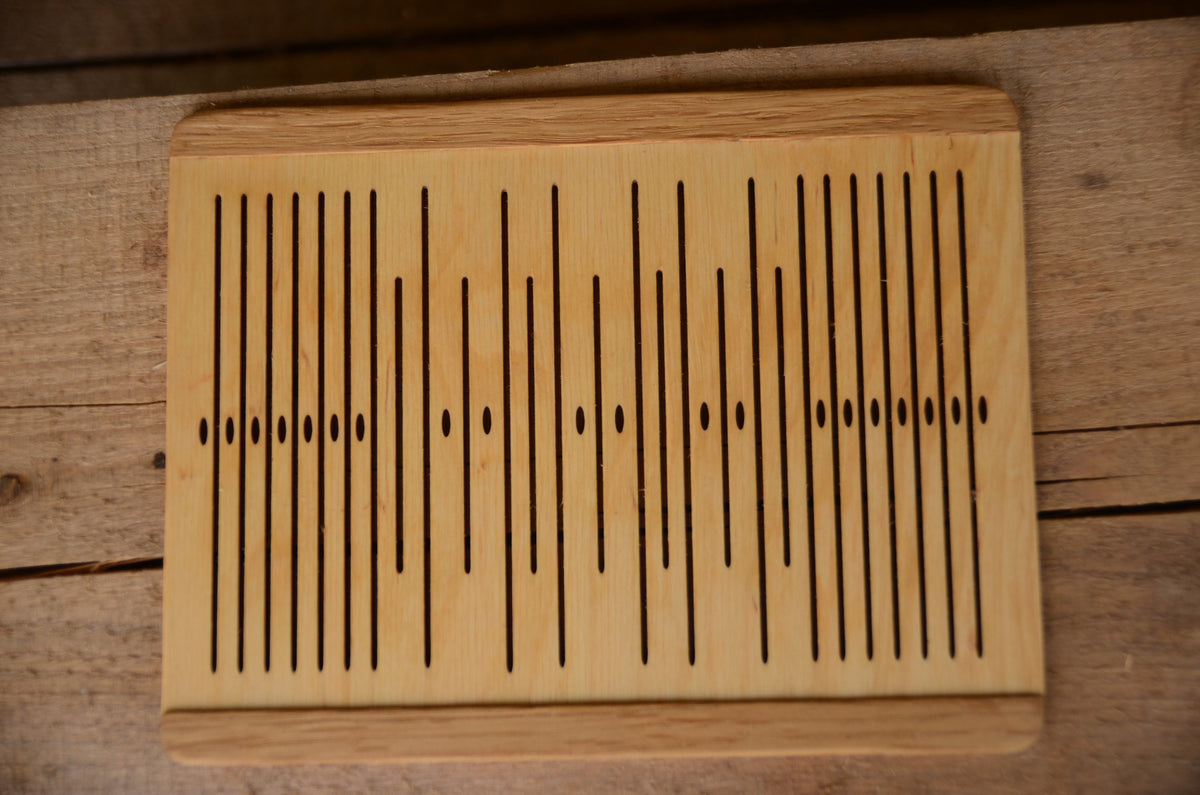 Rigid heddle 7pattern, OAK trimming, Double slot heddle, 7 slot rigid ...