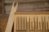Rigid heddle 7pattern, OAK trimming, Double slot heddle, 7 slot rigid heddle, Oak wood, Pick-Up Rigid Heddle, 7 Pattern Thread Slots