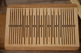 Double slotted, Slotted Pick-Up Rigid Heddle, 58 Warp Threads, 11 Pattern Thread Slots, Oak wood, band weaving, belt weaving