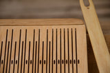Double slotted, 9 slot rigid heddle, OAK wood, Pick-Up Rigid Heddle, 9 Pattern Thread Slots, 9 pattern strings, band weaving, belt weaving