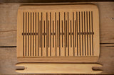 Double slotted, 9 slot rigid heddle, OAK wood, Pick-Up Rigid Heddle, 9 Pattern Thread Slots, 9 pattern strings, band weaving, belt weaving