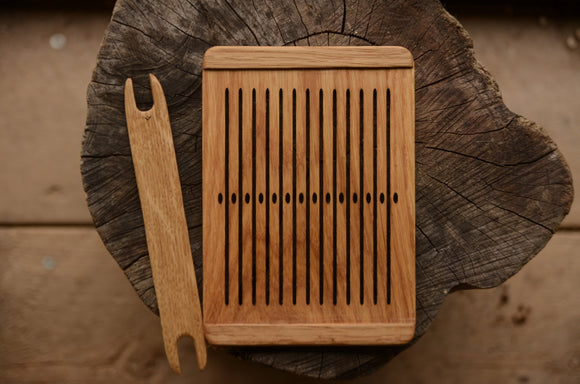 Rigid heddle, Oaken rigid heddle, 15 holes, Hardwood hedle, Viking weaving, Lithuanian weaving, Band weaving, Rigid weaving, Inkle loom