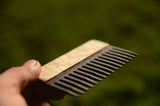 Weaving comb, Comb with needle, Black oak, Dark oak, Nalbinding needle, Tapestry beater for looms, Wooden supply for weaving, Baltic weaving