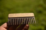 Weaving comb, Comb with needle, Black oak, Dark oak, Nalbinding needle, Tapestry beater for looms, Wooden supply for weaving, Baltic weaving