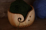 Wooden Yarn Bowl, Bowl for threads, Thread Organizer, Gift for knitter,  Knitting Gauge