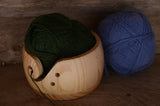 Wooden Yarn Bowl, Bowl for threads, Thread Organizer, Gift for knitter,  Knitting Gauge