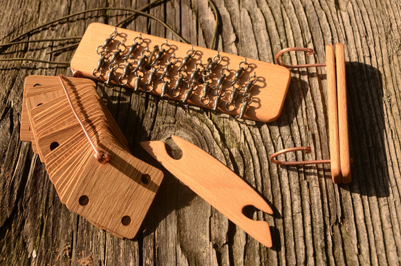 Tablet weaving kit, 24tablets set for weaving,  Card weaving, swivels  for weaving, weaving shuttle, copper pin, tablets for weaving