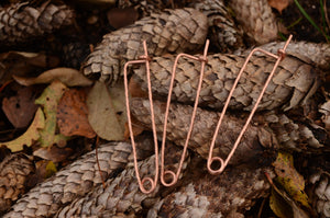 Handforged twisted pin/ 9-10cm length/ Copper pin for weaving / Tablet weaving / Card weaving /  Medieval reenactment pin / Tablets fastener