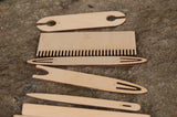 Weaving set, 27x20cm, Kit for weaving, 9 items, Weaving frame, Natural color, Weaving for beginners, Tapestry weaving kit, Starter kit