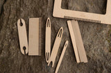 Weaving set, 27x20cm, Kit for weaving, 9 items, Weaving frame, Natural color, Weaving for beginners, Tapestry weaving kit, Starter kit
