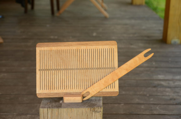 Rigid Heddle Board with Shuttle & Optional Loom Dock | Backstrap Weaving Tool | Table Loom Accessory | Hand Weaving Kit