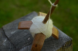 Spindle Kit with Niddy Noddy & 50g Natural Merino Wool – Hand Spinning Starter Set