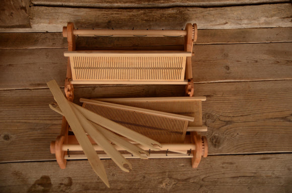 Rigid Heddle Loom 50 cm | Beech Hardwood Weaving Loom | 35 cm Weaving Width, Double Heddle Capable