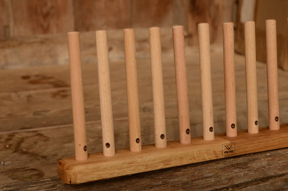 Wooden Peg Loom – 43 cm Weaving Tool – Handmade Oak Base with Beech Wood Pegs – Easy Weaving Loom for Beginners