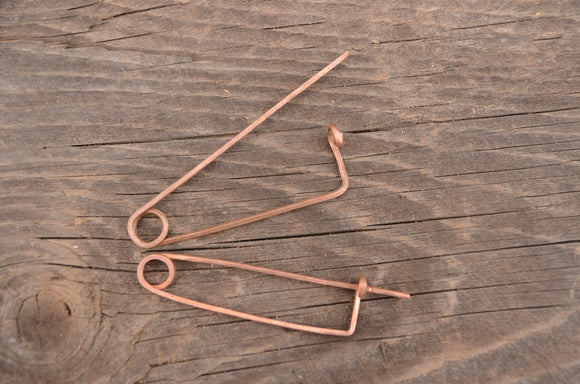 Handforged pin,  Copper pin for weaving, Tablet weaving, Card weaving, Medieval weaving tool, Medieval reenactment pin, Hammered pin