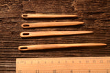 Needles for naalbinding / Set of 4 oaken needles / With linen woolen case / Medieval weaving  / Viking reenactment /Wooden needles /Oak wood