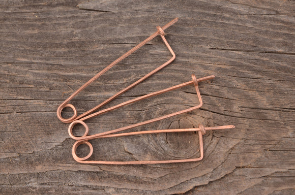 Pin for tablet weaving, 11 cm length, Card weaving pin, Pin for tablets, Copper pin,Medieval pin,Handforged pin, Hammered pin