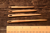 Needles for naalbinding / Set of 4 oaken needles / With linen woolen case / Medieval weaving  / Viking reenactment /Wooden needles /Oak wood