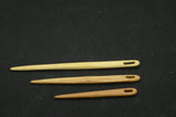 Set of 3 wooden needles, Nalbinding needles, Wooden toothbrush rag rug needle, Wooden needle, Weaving needle, Lengths 12,10,7 cm