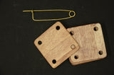 Large weaving tablets,7,5 cm x 7,5 cm weaving cards, wooden tablets for weaving, Cards for tablet weaving, With Bronze pin