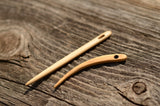 Nalbinding needles, Wooden needles, Set of 2 needles, Medieval needles, Curved needle, Wooden needles for nalbinding