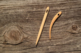 Nalbinding needles, Wooden needles, Set of 2 needles, Medieval needles, Curved needle, Wooden needles for nalbinding