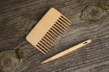 Weaving comb, Comb with needle, Nalbinding needle,Tapestry beater for looms,Wooden supply for weaving, , Viking weaving tool, Baltic weaving